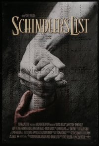 4g782 SCHINDLER'S LIST DS 1sh 1993 Steven Spielberg World War II classic, Best Picture!