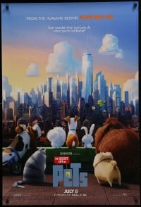 4g787 SECRET LIFE OF PETS advance DS 1sh 2016 July style, CGI animals in front of huge skyline!