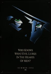 4g792 SHADOW teaser DS 1sh 1994 Alec Baldwin knows what evil lurks in the hearts of men!