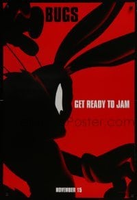4g822 SPACE JAM teaser DS 1sh 1996 basketball, cool silhouette artwork of Bugs Bunny!