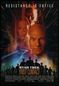 4g849 STAR TREK: FIRST CONTACT advance DS 1sh 1996 Jonathan Frakes, Stewart, Spiner, sexy Borg Krige!