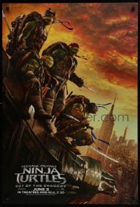 4g885 TEENAGE MUTANT NINJA TURTLES OUT OF THE SHADOWS teaser DS 1sh 2016 great image of cityscape!