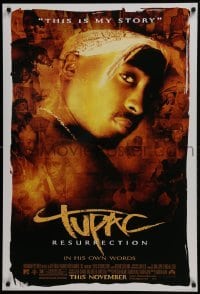 4g924 TUPAC: RESURRECTION advance DS 1sh 2003 Shakur, most beloved hip-hop MC of all time!