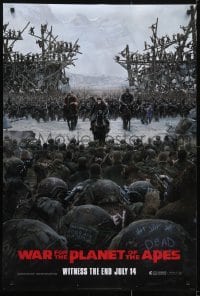 4g954 WAR FOR THE PLANET OF THE APES style C teaser DS 1sh 2017 Caesar and two large armies!