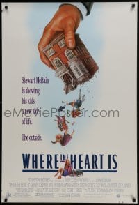 4g964 WHERE THE HEART IS DS 1sh 1990 John Boorman, Dabney Coleman, Uma Thurman, wacky artwork!