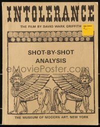 4h549 INTOLERANCE softcover book 1966 a shot-by-shot analysis of the D.W. Griffith movie!