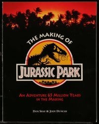 4h552 JURASSIC PARK softcover book 1993 the making of Steven Spielberg's movie with color photos!