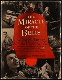 4h569 MIRACLE OF THE BELLS softcover book 1948 story from which the Irving Pichel movie was made!