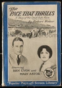 4h581 PACE THAT THRILLS softcover book 1925 Ben Lyon & Mary Astor, novelization of movie w/ images!