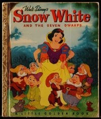 4h487 SNOW WHITE & THE SEVEN DWARFS hardcover book 1948 Little Golden Book from the Disney cartoon!