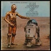 4h609 STORY OF STAR WARS softcover book 1977 George Lucas' movie narrated by Roscoe Lee Browne!