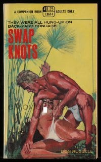 4h641 SWAP KNOTS paperback book 1969 Millsap cover art of nearly naked couple, back-yard bondage!