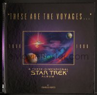 4h488 THESE ARE THE VOYAGES hardcover book 1996 four three-dimensional Star Trek pop-up spreads!