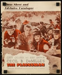 4h074 PLAINSMAN English pressbook 1938 Gary Cooper & Jean Arthur, directed by Cecil B. DeMille!