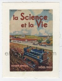 4h212 LA SCIENCE ET LA VIE linen French magazine cover Dec 1940 Roger Soubie art of farm tractor!
