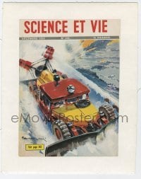4h213 LA SCIENCE ET LA VIE linen French magazine cover December 1950 art of huge snow plow vehicle!