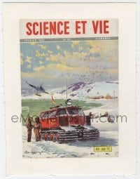 4h214 LA SCIENCE ET LA VIE linen French magazine cover Feb 1949 art of arctic transport machine!