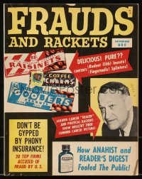 4h676 FRAUDS & RACKETS magazine Nov 1955 political backers grow wealthy conning cancer victims!
