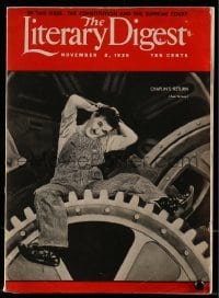 4h698 LITERARY DIGEST magazine Nov 2, 1935 great cover image of Charlie Chaplin in Modern Times!