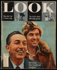 4h700 LOOK magazine July 26, 1955 Walt Disney & Fess Parker as Davy Crockett on the cover!
