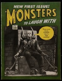 4h705 MONSTERS TO LAUGH WITH vol 1 no 1 magazine 1964 first issue edited by Marvel Comics' Stan Lee!