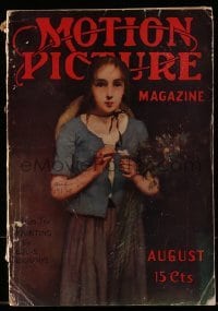 4h708 MOTION PICTURE magazine August 1914 cover art from the painting by Louis Deschamps!