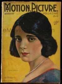 4h711 MOTION PICTURE magazine August 1920 great cover art of Alma Rubens by Leo Sielke Jr!