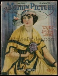 4h723 MOTION PICTURE CLASSIC magazine August 1916 cover art of Anita Stewart by Leo Sielke Jr.!