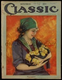 4h727 MOTION PICTURE CLASSIC magazine September 1922 cover art of Mary Pickford by Ann Brockman!