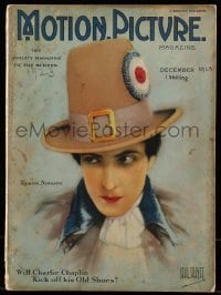 4h832 MOTION PICTURE English magazine December 1923 cover portrait of Ramon Novarro by Hal Phyfe!