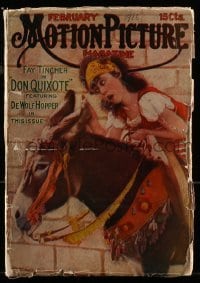 4h710 MOTION PICTURE magazine February 1916 great cover image of Fay Tincher in Don Quixote!
