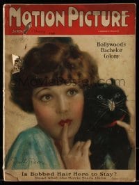 4h833 MOTION PICTURE English magazine January 1926 cover art of Dorothy Devore by Marland Stone!