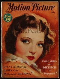 4h718 MOTION PICTURE magazine July 1932 cover art of sexy Sylvia Sidney by Marland Stone!