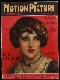 4h716 MOTION PICTURE magazine October 1926 cover art of beautiful Estelle Taylor by Marland Stone!