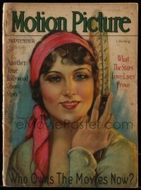 4h835 MOTION PICTURE English magazine September 1929 cover art of sexy Fay Wray by Marland Stone!