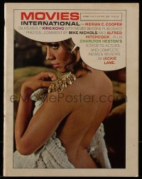 4h738 MOVIES INTERNATIONAL magazine July 1966 sexy naked English actress Jackie Lane on the cover!