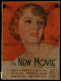 4h744 NEW MOVIE MAGAZINE magazine July 1932 great cover art of Helen Hayes by McClelland Barclay!