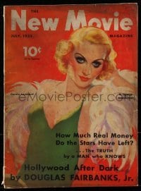 4h747 NEW MOVIE MAGAZINE magazine July 1933 cover art of sexy Carole Lombard by Edward L. Chase!