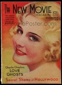 4h741 NEW MOVIE MAGAZINE magazine November 1931 cover art of sexy Madge Evans by A. Wilson!