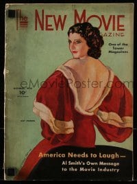 4h745 NEW MOVIE MAGAZINE magazine October 1932 cover art of sexy Kay Francis by McClelland Barclay!
