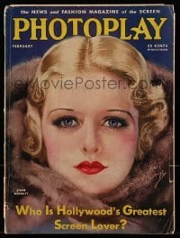 4h761 PHOTOPLAY magazine February 1933 great cover art of sexy Joan Bennett by Earl Christy!