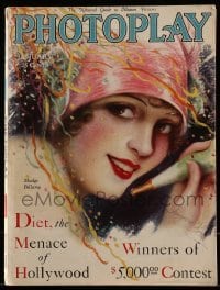4h756 PHOTOPLAY magazine January 1929 great cover art of pretty Madge Bellamy by Charles Sheldon!