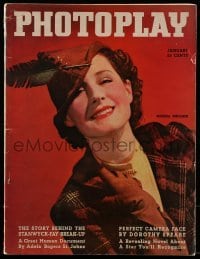 4h766 PHOTOPLAY magazine January 1936 cover portrait of pretty Norma Shearer by George Hurrell!
