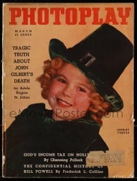 4h767 PHOTOPLAY magazine March 1936 great cover portrait of Shirley Temple by Hurrell-Ceccarini!