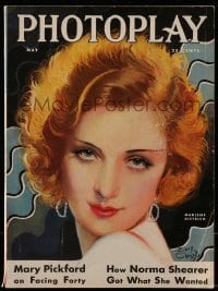 4h758 PHOTOPLAY magazine May 1931 great cover art of sexy Marlene Dietrich by Earl Christy!