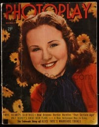 4h769 PHOTOPLAY magazine November 1938 great cover portrait of Deanna Durbin by George Hurrell!