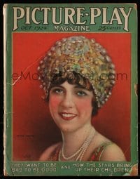 4h778 PICTURE PLAY magazine October 1924 great cover art of Julanne Johnston by White Studio!