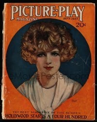 4h774 PICTURE PLAY magazine September 1923 great cover art of Pauline Garon by Henry Clive!