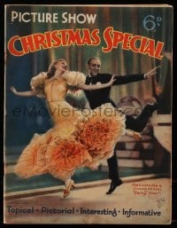 4h838 PICTURE SHOW CHRISTMAS SPECIAL English magazine 1936 Astaire & Ginger Rogers in Swing Time!