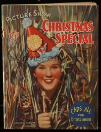 4h839 PICTURE SHOW CHRISTMAS SPECIAL English magazine 1937 Deanna Durbin celebrating the New Year!